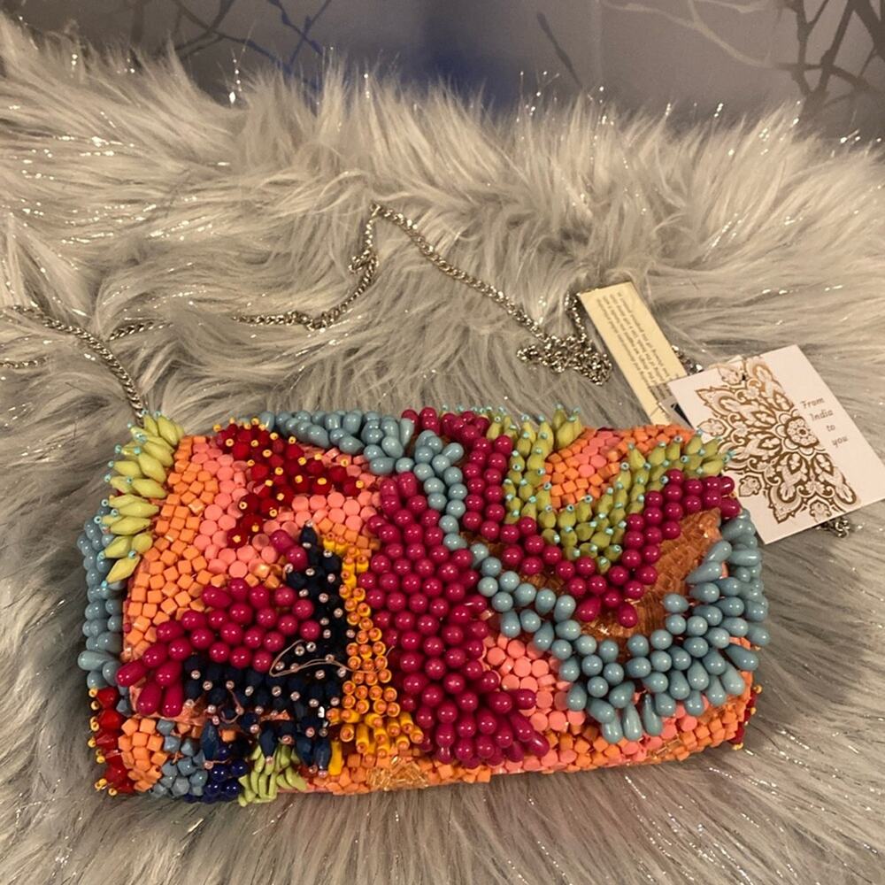 BNWT Made In India Viral Beaded Crossbody Bag